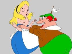 alice_(disney) alice_in_wonderland alice_in_wonderland_(1951_film) alice_liddell disney nipples straight_hair tagme tweedledee_(disney)