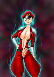 1futa areola areolae artist_request aura black_hair breasts busty capcom censor_bar censored cleavage cum ejaculation erect_nipples futa_only futanari hat human intersex m_bison nipples open_clothes open_fly open_shirt peaked_cap penis rule_63 shirt solo straight_hair street_fighter vein veiny_penis voluptuous wink yellow_eyes