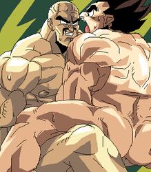 2boys dragon_ball dragon_ball_z gay male male_only nappa nude straight_hair vegeta yaoi