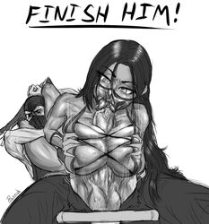 1boy1girl 1girls 2d alternate_breast_size balls between_breasts between_legs big_boobs big_breasts big_tits boobs breast_grab breast_press breast_squeeze breasts busty cleavage clothing dark-skinned_female dark_skin defeated fellatio female femdom finish! finish_him finished finishing_move greyscale1boy holding_breast huge_breasts interracial jade_(mk9) jade_(mortal_kombat) k.o. kuai_liang lace large_breasts long_hair male mask midway mortal_kombat mortal_kombat_(2011) netherrealm_studios ninja oral outercourse paizuri paizuri_under_clothes penis plasmidhentai ripped_clothing signature staring_at_penis straight sub-zero tits unseen_male_face