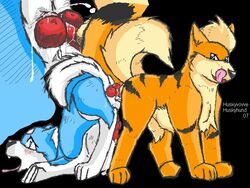 2007 arcanine artist_request ginga_legend_weed ginga_nagareboshi_gin growlithe male_only nintendo pokemon pokemon_(species) silver_fang