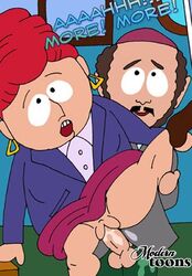 1boy 1girls brown_hair clothed_sex female gerald_broflovski husband husband_and_wife male mature mature_female mature_male mature_woman no_legwear no_panties penis pussy pussy_juices red_hair sex sheila_broflovski south_park straight tagme vaginal vaginal_penetration vaginal_sex voluptuous wife yaoinami