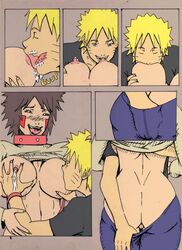 1boy age_difference artist_request ass big_breasts blonde_hair blue_eyes breast_grab breast_squeeze breast_sucking breasts breasts_out brown_hair collar comic facepaint female fingering hand_on_breast inuzuka_tsume large_breasts male masturbation milf naruto naruto_shippuden nipple_tweak nipples pants_down pants_pull shirt_lift straight undressing uzumaki_naruto