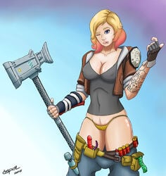 blonde_hair breasts casper_(artist) constructor_penny fortnite fortnite:_save_the_world panties penny_(fortnite) tagme tattoo tongue