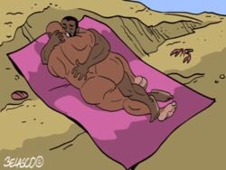 2boys animated ass ass_grab belascocomix butt dark-skinned_male dark_skin gay groping kissing male male/male male_only yaoi