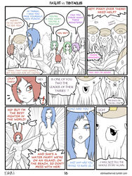 ! amy_(fvt) antennae aquei_(fvt) blue_eyes blue_hair bobbydando breasts clothed clothing comic english_text fairies_vs_tentacles fairy fantasy female green_hair group hair humanoid insect_wings irah_(fvt) kim_(fvt) large_breasts long_hair monochrome navel nihallaks_(species) nipples nude page_16 panties purple_hair red_hair short_hair size_difference syl_(fvt) tarah_(fvt) tentacle tentacle_monster text tumblr_username underwear wings