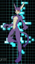 .hack 2018 anthro arashidrgn erection feline fur furry furry_only male male_only mammal mia_(.hack) nipples nude penis purple_fur solo tail yellow_eyes