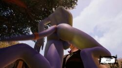 2018 3d alliance_(warcraft) animated auril_(artist) blizzard_entertainment deepthroat draenei fellatio futa_on_female futanari gif intersex night_elf oral walivannay warcraft world_of_warcraft