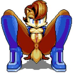 anus archie_comics boots bottomless breasts brown_fur eyelashes female female_focus footwear front_view fur furry furry_only hotred is_(artist) looking_at_viewer mostly_nude naked nipples nude pixel_art pussy rear_view sally_acorn sega servedasis solo_female solo_focus sonic_(series) sonic_the_hedgehog_(archie) sonic_the_hedgehog_(comics) tail tail_tuft topwear