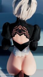 1boy 1girls 3d 9:16 anal anal_sex android animated animated_gif female from_behind from_behind_position gif human idemi-iam light-skinned_female light-skinned_male light_skin male nier nier:_automata pale-skinned_female pale-skinned_male pale_skin pov sex sex_from_behind straight vertical_video white_hair yorha_2b