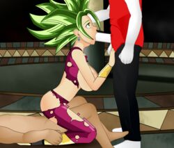 1girls 2boys 3d :>= abused alien ass balls big_breasts boots breasts clothed defeated dragon_ball dragon_ball_super earrings erection fellatio female forced gangbang green_eyes green_hair group_sex hand_on_head hand_on_leg jiren kefla legendary_super_saiyan male nude partial_male penis rape ripped_clothing roro73290 saiyan super_deepthroat_game super_saiyan super_saiyan_2 threesome tournament_of_power vaginal_penetration white_skin