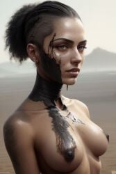 ai_generated apocalypse breasts dirty mad_max mad_max:_fury_road sand sexy_pose vagina wasteland