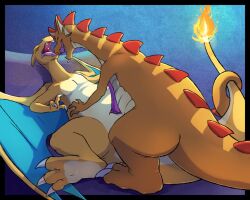 blitzdrachin charizard chip_'n_dale_rescue_rangers closed_eyes dtz dtz_(cdrr) eagle_position entwined_tails fire_on_tail footpads fucked_silly humping looking_pleasured lying lying_down lying_on_back m/m male male/male male_only missionary_position moan moaning moaning_in_pleasure muscles muscular muscular_male nude on_back open_mouth pecs penetrating penetration pokemon pokemon_(species) pokemon_rgby roaring roaring_in_pleasure slightly_chubby spread_legs spreading tail tail_hug tails_touching toes tongue tongue_out wings