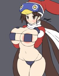 alternate_version_available big_breasts bimbo bra breasts christmas christmas_clothing christmas_outfit disgaea disgaea_4 disgaea_rpg fuka_kazamatsuri huge_breasts large_breasts nippon_ichi_software panties t_kemosk visible_areolae