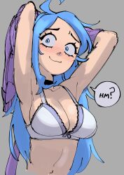 blue_eyes blue_hair breasts female female_only gingrjoke marcy_(gingrjoke) solo tagme