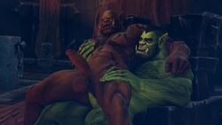 3d anal anal_sex animated balls bara duo erection galianbeastsfm garrosh_hellscream gay male male_only mog'dan no_sound nude orc penis tagme video warcraft world_of_warcraft