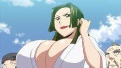 1girls 2boys animated bouncing_breasts cleavage curvy erect_nipples female gigantic_breasts hoods_entertainment huge_areolae hyper_breasts kaneko_hiraku manyuu_hikenchou official_animation puffy_nipples red_lips screencap sound tagme thick_lips toyo_(manyuu_hikenchou) video voluptuous