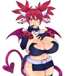 breasts cleavage cow_ears cow_girl cow_horns disgaea disgaea_1 etna huge_breasts large_breasts nippon_ichi_software pinkkoffin skimpy_clothes succubus succubus_costume succubus_tail thick_thighs thighhighs thighs