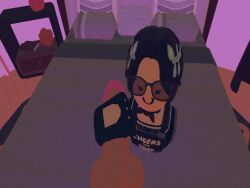 1boy 1femboy animated bed blanca_(rec_room) demithefemboy05 femboy handjob male mp4 no_sound pov pov_male rec_room rec_room_avatar shy tagme video