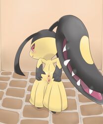 1girls :3 anus ass black_hair blush clitoris female female_only full_body hair hi_res humanoid looking_at_viewer looking_back mawile nintendo nude pokemon pokemon_(species) pokemon_rse presenting pussy rear_view red_eyes sake_(pixiv) smile solo spread_anus spread_ass spread_pussy spreading standing teeth tongue tongue_out uncensored urethra video_games