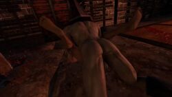 3d anal animated barefoot david_king gay interspecies lying male/male mask monster monster_boy mp4 no_sound pyramid_head silent_hill tagme thrusting video wondershark2