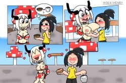 areola breastfeeding breasts comic female hideki(hideki_henry) hidekihenry lactating lactation milk minecraft mob_talker mooshroom mooshroom_(minecraft) original_character