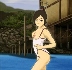 1girls anaxus angry angry_eyes avatar_legends avatar_the_last_airbender beach breasts breasts_out female fire_nation nipples solo solo_female swimsuit swimwear ty_lee