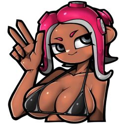 agent_8_(splatoon) big_breasts bikini female female_only nintendo octoling octoling_girl omoitukan2 splatoon