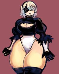 beauty_mark huge_thighs leotard massive_thighs mole nier:_automata thick_thighs thren wide_hips yorha_2b