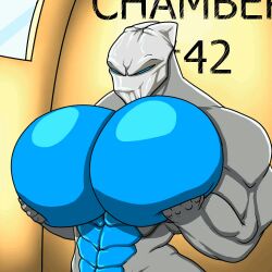 1boy animated anthro bara bara_tiddies bara_tits big_chest big_pecs blue_eyes gay gif gigantic_chest gigantic_pecs huge_chest huge_pecs humanoid large_pectorals male male_only man_boobs man_breasts manboobs massive_chest massive_pecs moobs muscular muscular_male pec_play pecplay playing_with_pecs solo solo_focus