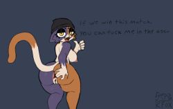 anthro anus areola ass beanie big_butt breasts calico_cat clothing dialogue domestic_cat epic_games eyelashes felid feline felis female fortnite fur genitals gesture hat headgear headwear looking_at_viewer looking_back looking_back_at_viewer mammal meow_skulls_(fortnite) mostly_nude multicolored_body multicolored_fur nipples offering_sex offering_to_viewer pointing pointing_at_self presenting pussy sepiakfox side_boob solo spread_anus spread_butt spreading text yellow_eyes