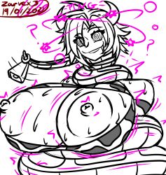 ? big_breasts bimbo bimbofication coiling constriction cow_bell cow_print drooling horn horns huge_breasts hypnosis mind_control monochrome restrained ruby_rose rwby sketch snake wrapped zarvex3