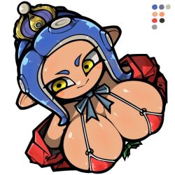 big_breasts bikini bikini_under_clothes clothed female female_only nintendo octoling octoling_girl omoitukan2 splatoon