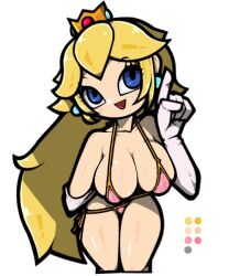 big_breasts bikini female female_only mario_(series) nintendo omoitukan2 princess_peach sideass