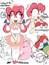 big_breasts boob_window clothed dalexnormal female nintendo nurse_joy pokemon