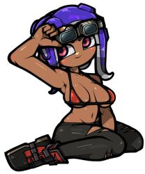 bikini bikini_top clothed female female_only nintendo octoling octoling_girl omoitukan2 pussy_window sideass splatoon splatoon_3