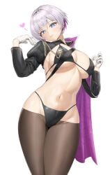 earrings goddess_of_victory:_nikke large_breasts liliweiss pantyhose pixel_(yuxian)