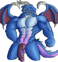 1boy bubba_(spyro) daikuhiroshiama dragon male male_only muscular penis scalie solo spikes spyro_reignited_trilogy wings