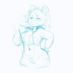 1:1 animal_crossing animated anthro apron blush breasts closed_eyes clothing eulipotyphlan female fur hedgehog mabel_able mammal navel nintendo nipples open_mouth pussy simple_background sketch solo supertrashparty tongue video_games white_background