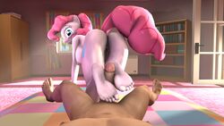 1boy anthro female foot_fetish footjob looking_at_viewer my_little_pony phantim pinkie_pie_(mlp) source_filmmaker