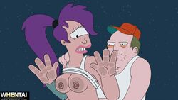 1_eye against_glass batothecyborg futurama outer_space purple_hair questionable_consent shirt_up tagme turanga_leela whentai