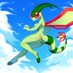 ai_generated anthro flygon flying novelai nude pokémon_(species) pokemon pokemon_(species) sky