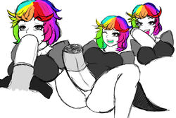 arguraz horsecock multicolored_hair original_character paizuri sketch