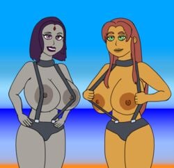 dc dc_comics htdmason huge_breasts rachel_roth raven_(dc) smooth_skin starfire teen_titans