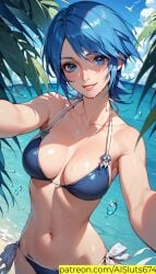 ai_generated ai_sluts aqua_(kingdom_hearts) bikini kingdom_hearts smiling_at_viewer sole_female