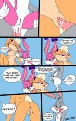 1boy 2girls ass babs_bunny bugs_bunny comic comic_page cum cum_in_pussy cum_inside end_page english_text lesbian_sex lola_bunny looney_tunes sex threesome tiny_toon_adventures warner_brothers