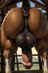 ai_generated anatomically_correct anus anus_focus ass ass_focus balls big_ass big_balls big_butt cantsleep96 equid equine equine_genitalia equine_penis feral feral_only furry furry_only hi_res horse horsecock huge_ass huge_balls huge_butt huge_cock male male_only muscular penis presenting_anus presenting_hindquarters