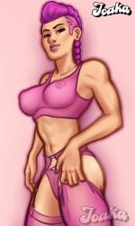 1girls 2d 2d_(artwork) abs alternate_version_available areolae art_trade athletic athletic_female bra braid braided_hair braided_ponytail breasts bridget_(summertime_saga) digital_drawing_(artwork) digital_media_(artwork) female female_focus female_only fit fit_female joakadraws light-skinned_female light_skin lingerie long_hair looking_at_viewer looking_down medium_breasts muscular muscular_female nipples panties pink_hair pink_lingerie pinkplutoart ponytail pose posing presenting presenting_breasts see-through see-through_bra see-through_top simple_background smile smiling smirk smirking solo solo_focus sports_bra summertime_saga tanding underwear viewed_from_below watermark