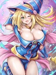 1female 1girls blonde_hair breasts cleavage cleavage_overflow dark_magician_girl duel_monster female female_focus female_only level-5 r-binon solo solo_female thighs yu-gi-oh!