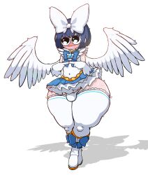 1boy 1femboy ass big_ass blushing_at_viewer bokura_wa_mahou_shounen femboy feminine feminine_male girly huge_thighs leggings makoto_kaibara male senor9 thick thick_ass thick_boy thick_thighs wide_hips wings